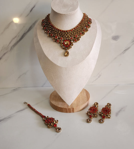 Red and Bronze Soft Jewellery Set