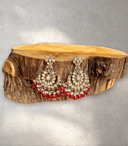 Red Pearl Blossom Jhumka