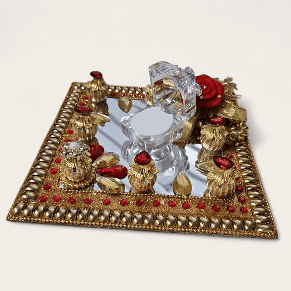 Red and Gold Single Ring Tray