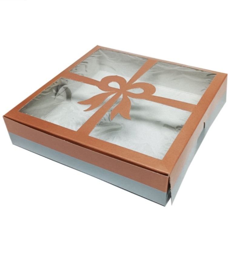 Rose Gold Diwali Gift Box with Clear Lid (Pack of 10)
