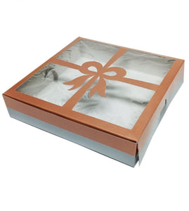 Rose Gold Diwali Gift Box with Clear Lid (Pack of 10)