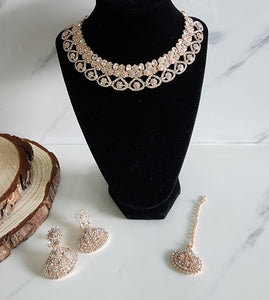 Rose Gold Choker Jewellery Set