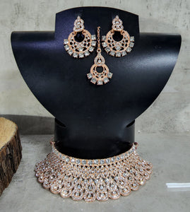 Rose Gold Choker Jewellery Set