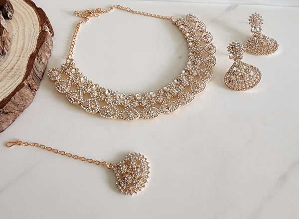 Rose Gold Choker Jewellery Set