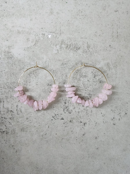 Rose Quartz Gemstone Earrings