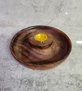 Wooden Incense Holder Round