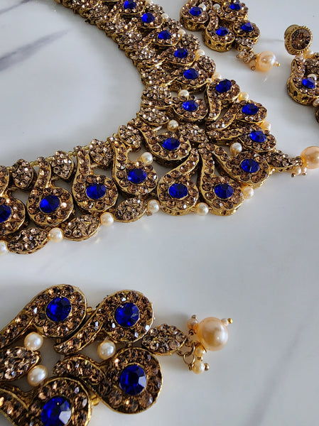 Royal Blue and Gold Soft Jewellery Set