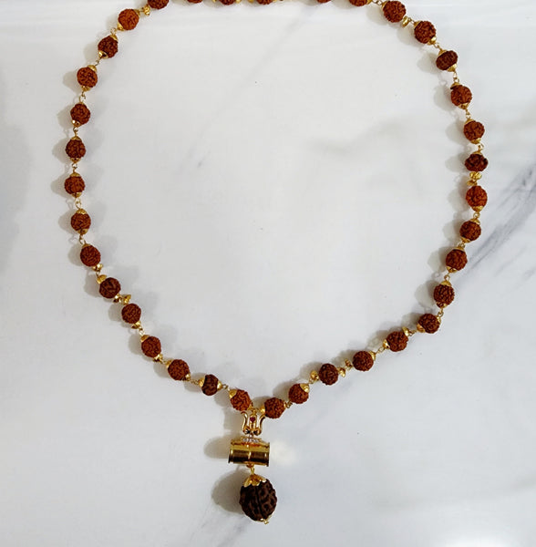 Rudraksha Trishul Damaru Mala with Locket