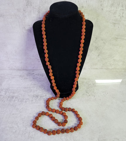 Medium Rudraksha Prayer Mala Beads 8mm