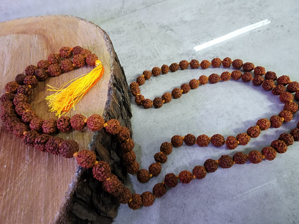 Medium Rudraksha Prayer Mala Beads 8mm