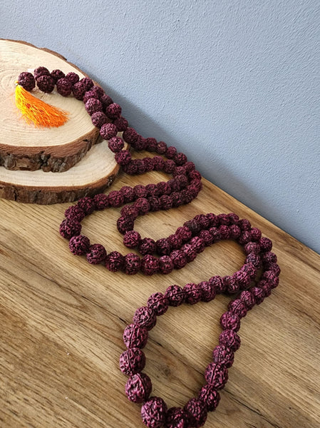 Large Rudraksha Prayer Mala Beads 15mm