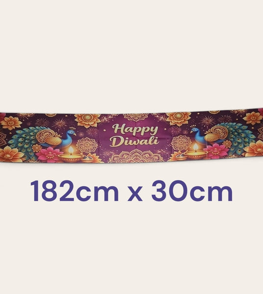 Happy Diwali Table Runner / Banner (1.8 m)