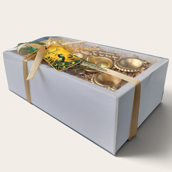 Saffron Peacock and Lotus Diwali Gift Set