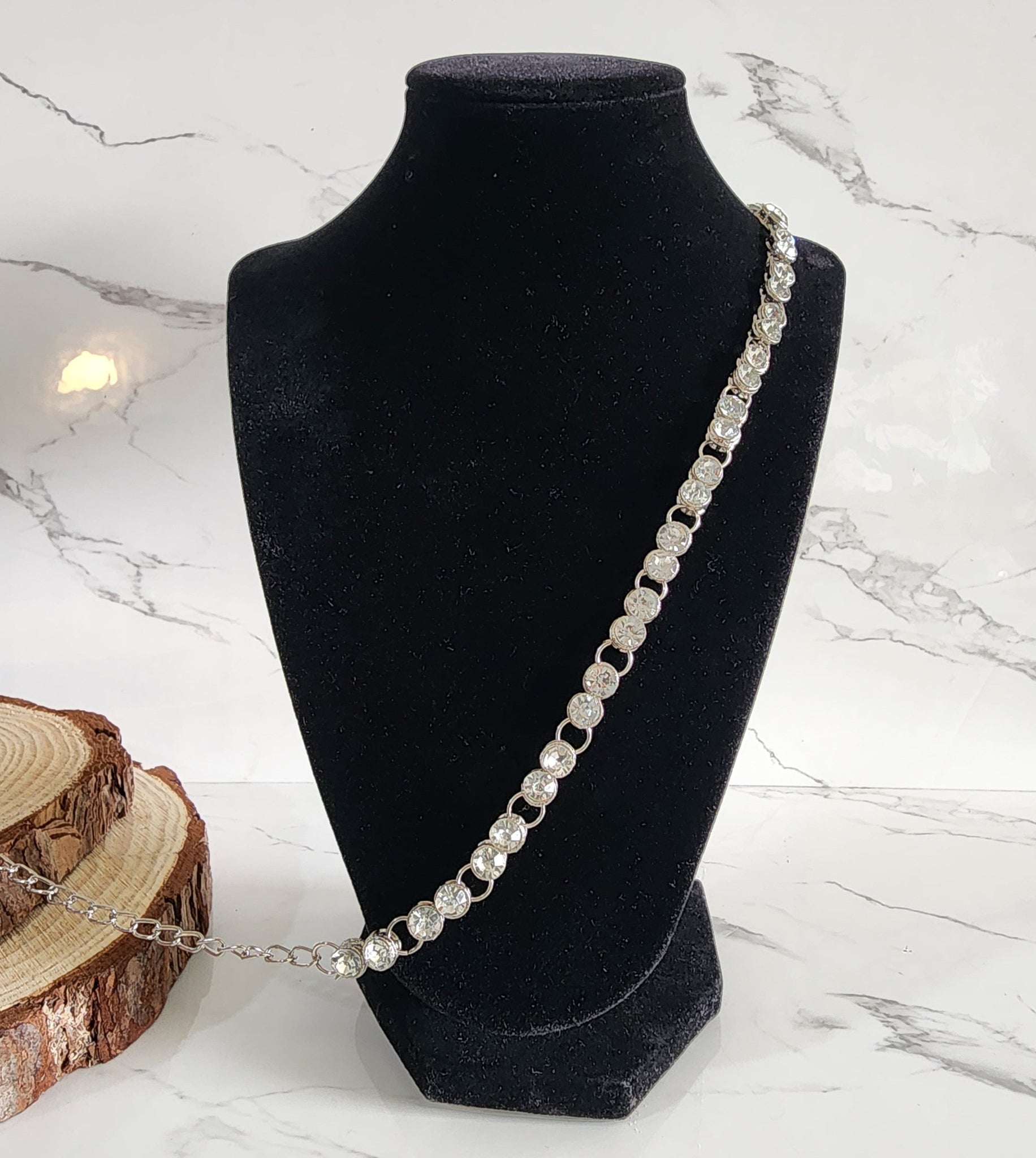 Single Line Silver Sari Belt