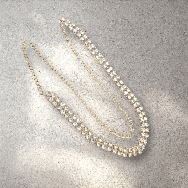 Double Line Gold and Silver Sari Belt