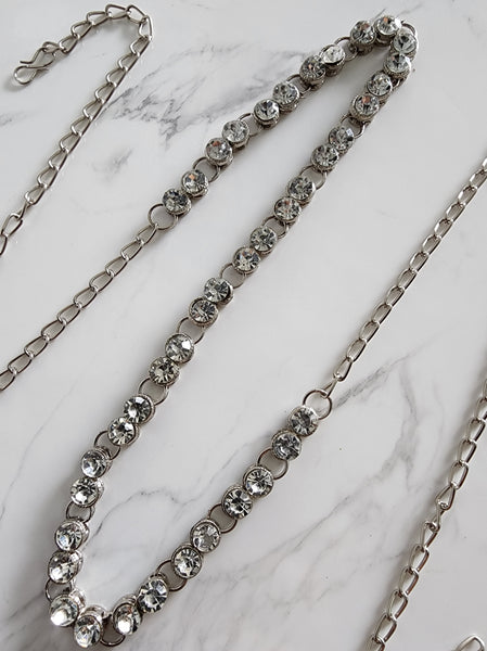 Single Line Silver Sari Belt