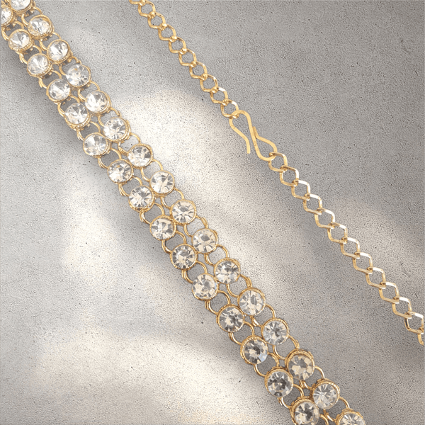 Double Line Gold and Silver Sari Belt