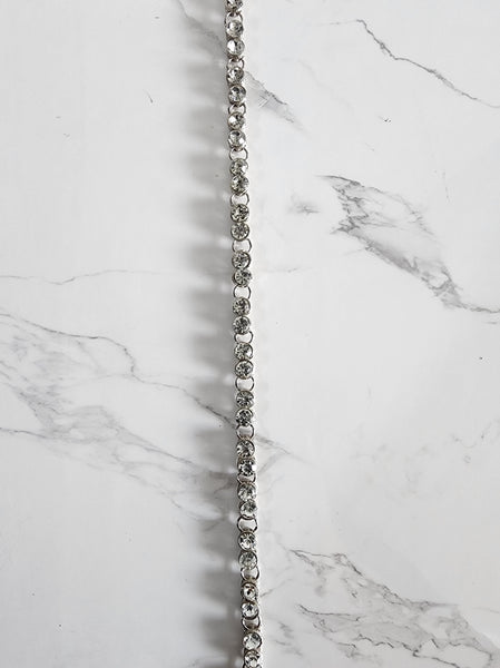 Single Line Silver Sari Belt