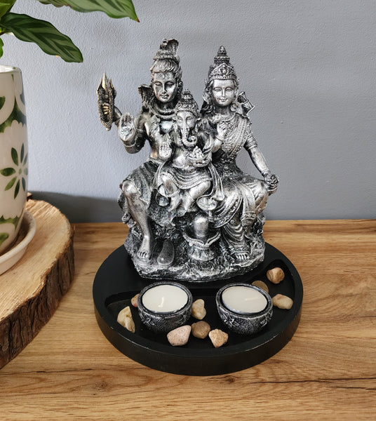 Shiv Family Zen Candle Holder