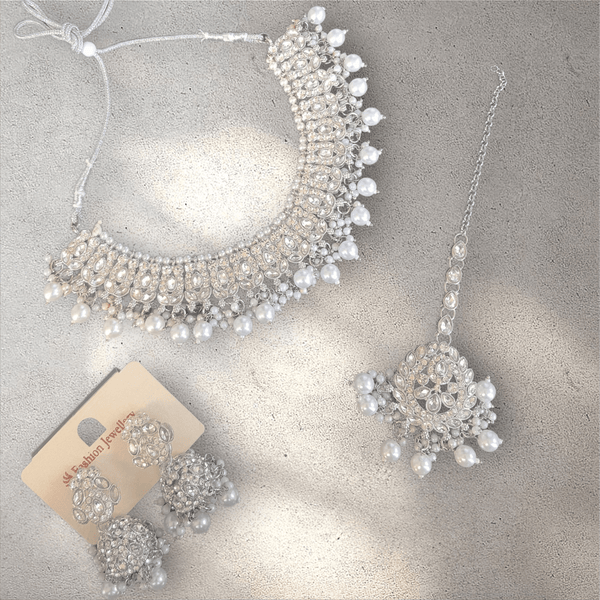 Silver Pearl Soft Jewellery Set - Style 2