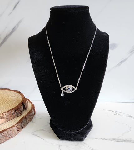 Silver Evil Eye Necklace - Style 1