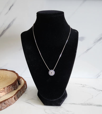 Silver Evil Eye Necklace - Style 2