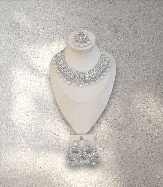 Silver Pearl Soft Jewellery Set - Style 3