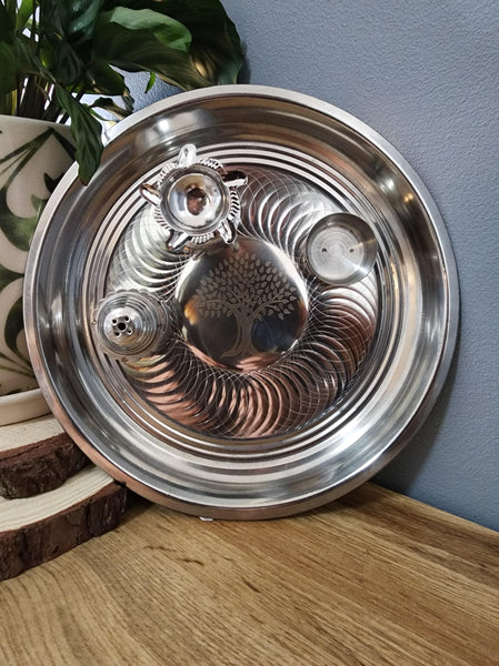 Silver Pooja/Prayer Tray Set