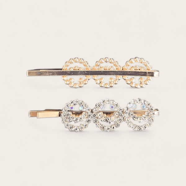 Rhinestone Hair Clips/ Slides (Set of 2)