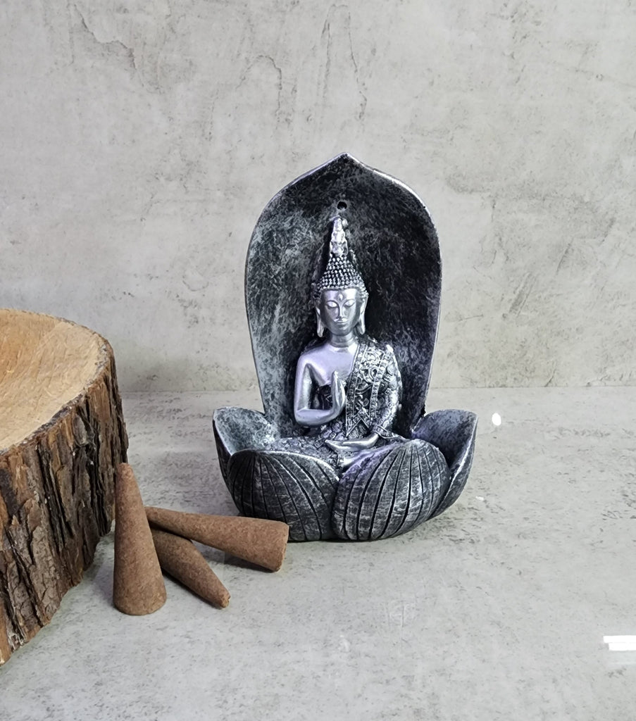 Buddha Resin Waterfall Backflow Incense Burner – Serene Smoke Cascade Décor Buddha Resin Waterfall Backflow Incense Burner – Serene Smoke Cascade Décor