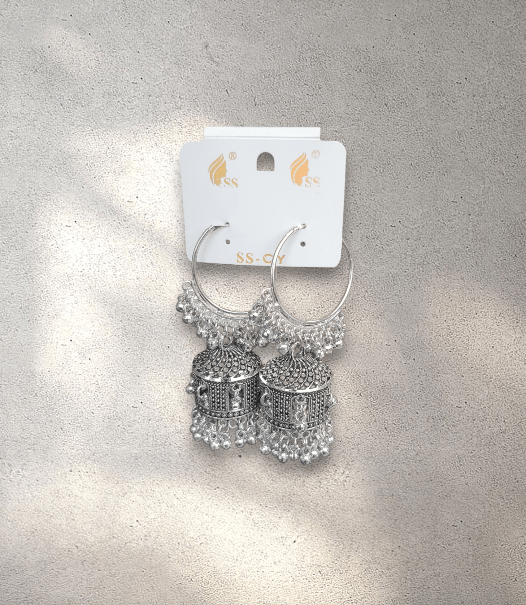 Silver Hoop Jhumka