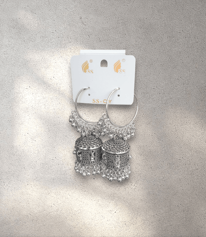 Silver Hoop Jhumka