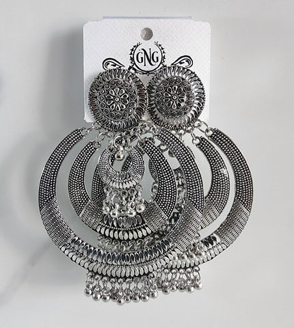 Round Silver Jhumka (Earrings)