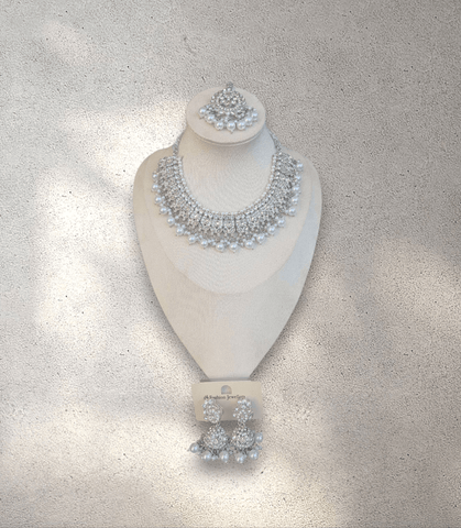 Silver Pearl Soft Jewellery Set - Style 2