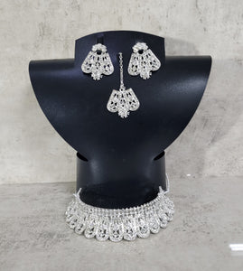 Silver Choker Jewellery Set - Style 3