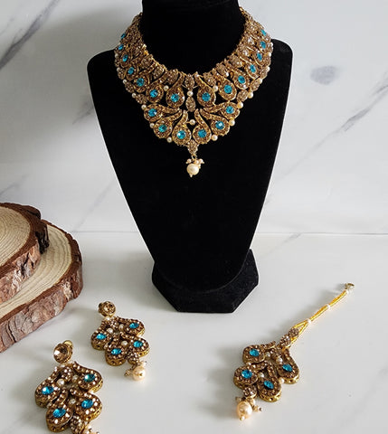 Sky Blue and Gold Soft Jewellery Set