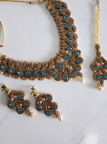 Sky Blue and Gold Soft Jewellery Set