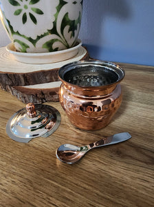 Dimple Copper Container with Spoon