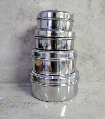 Puri Dabba Set (4 Stainless Steel Containers)