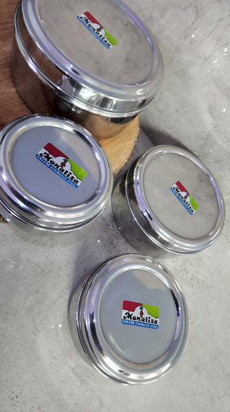 Puri Dabba Set (4 Stainless Steel Containers)
