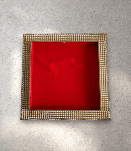 Square Red Pearl Tray