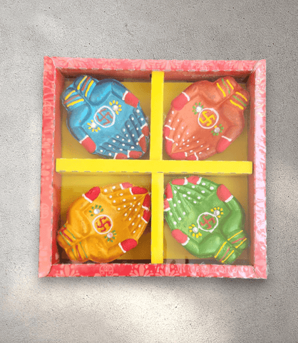 Hand Painted Clay Lamp - Style 8