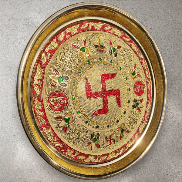 Swastika Stainless Steel Meena Pooja Tray