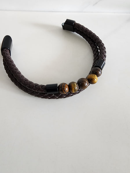 Dark Brown Tiger's Eye Men's Bracelet