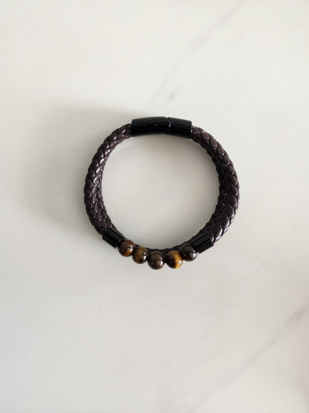 Dark Brown Tiger's Eye Men's Bracelet