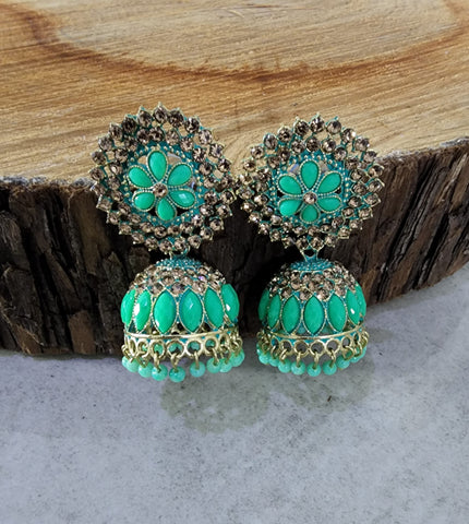 Turquoise Jhumka (Earring) - Design 1