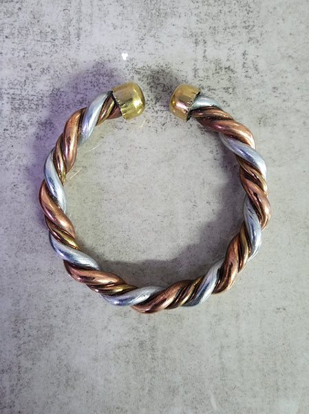 Copper and Metal Twisted Bracelet