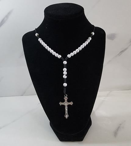 White Rosary with Cross