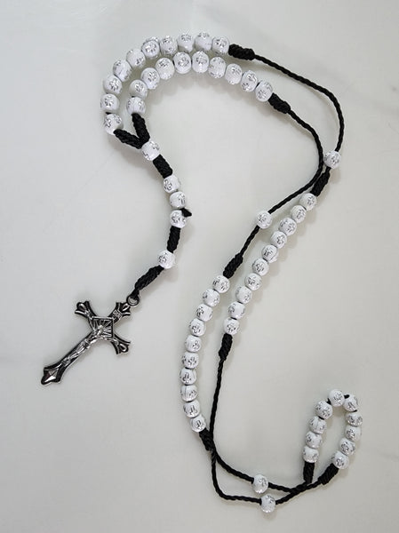 White Rosary with Cross