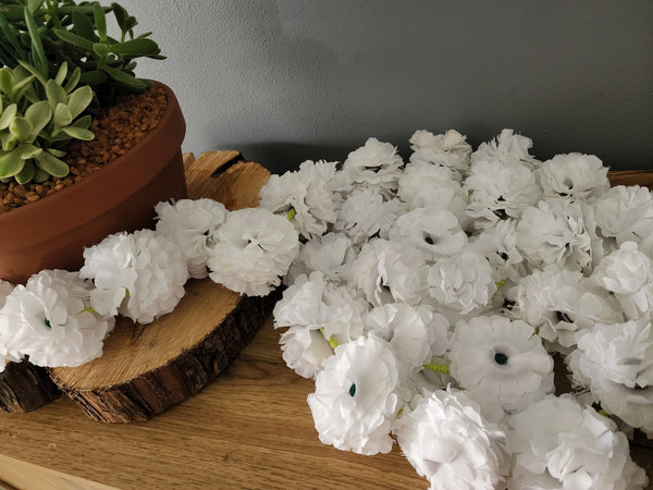 White Marigold Flower Garland